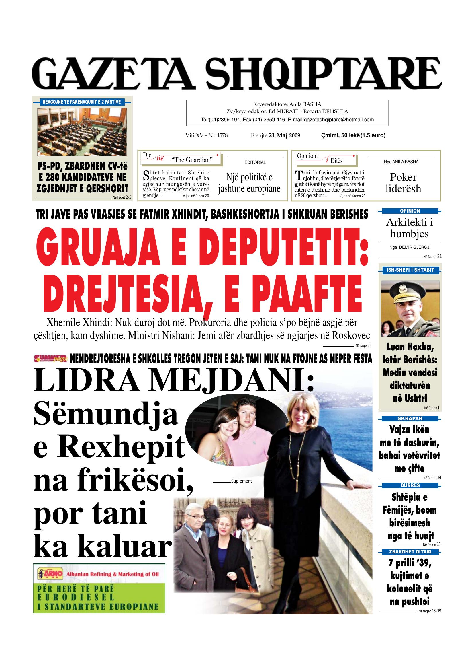 Gazeta Shqiptare 2009-05-21